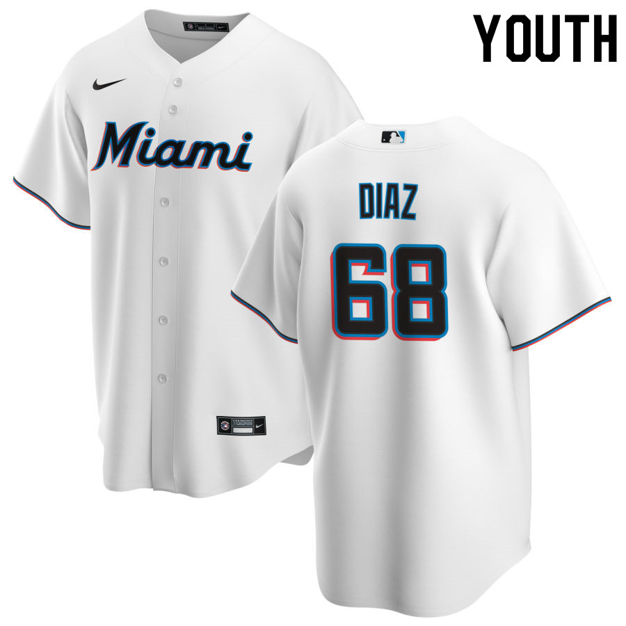 Nike Youth #68 Lewin Diaz Miami Marlins Baseball Jerseys Sale-White